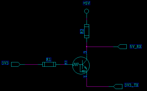 3.3V與5V串口通信電平轉(zhuǎn)換電路