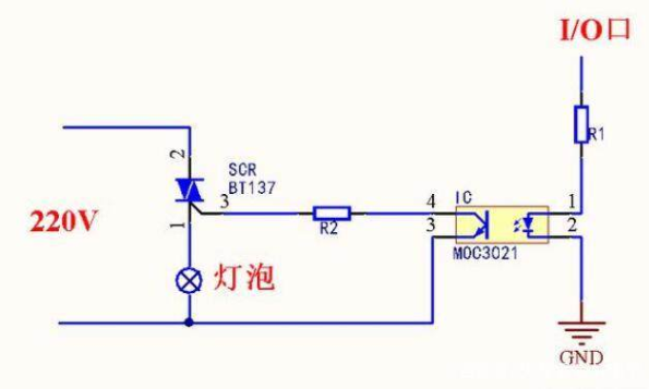 單片機控制220V交流電通斷電路